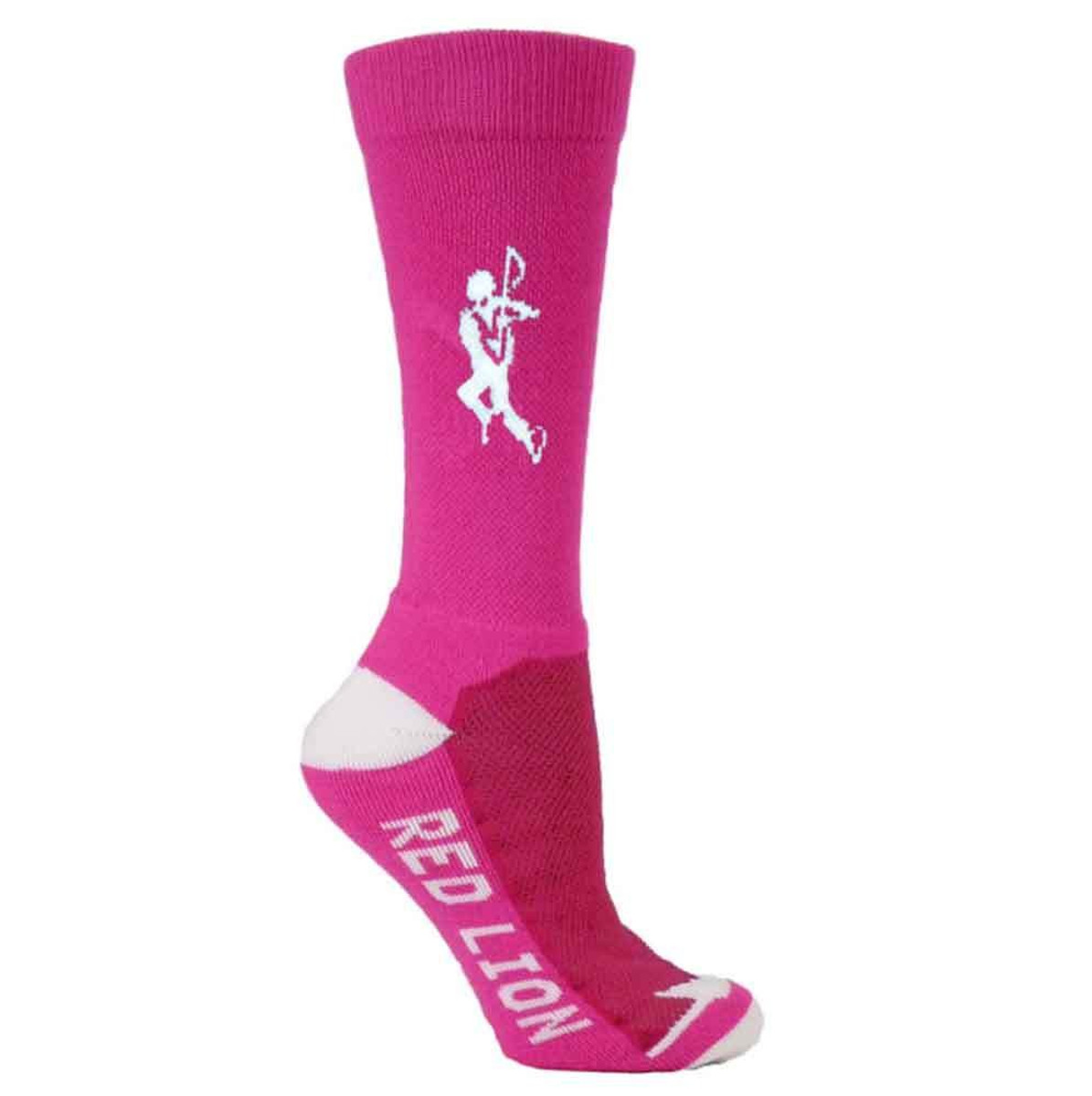 Lacrosse Solid Crew Sports Socks - Neon Pink - Medium