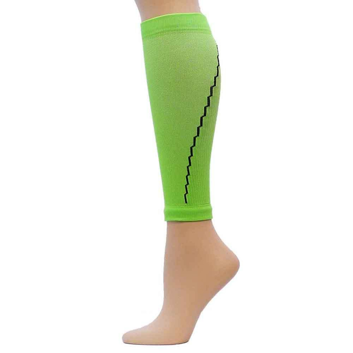 Neon Solid Compression Leg Sleeves - Neon Green