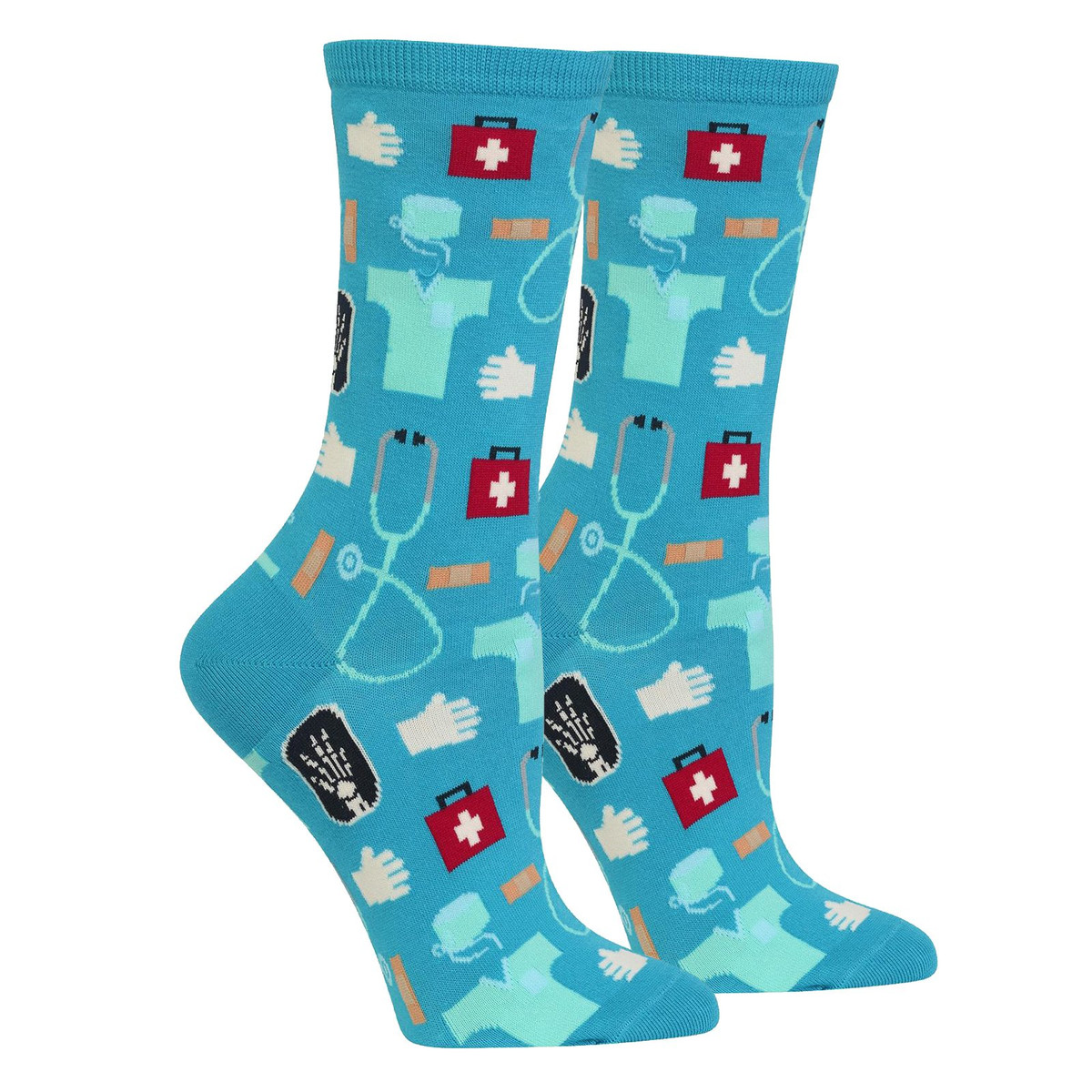 Women's Medical Crew Socks - Turquoise