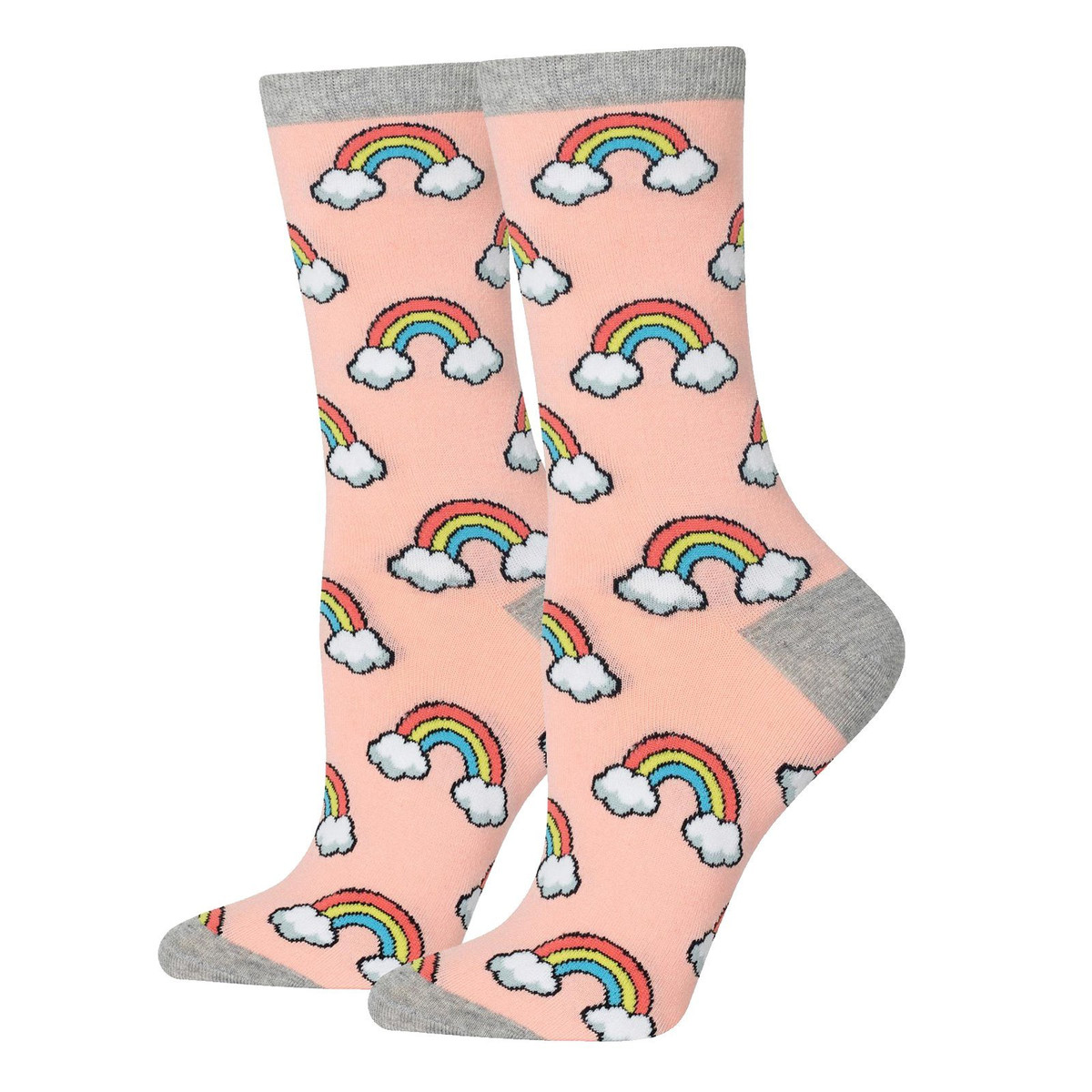 Women's Rainbow Crew Socks - Blush