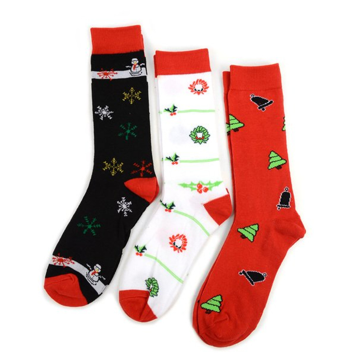 Women's Snowflakes, Trees & Ornaments Crew Novelty Socks 3 Pair Pack