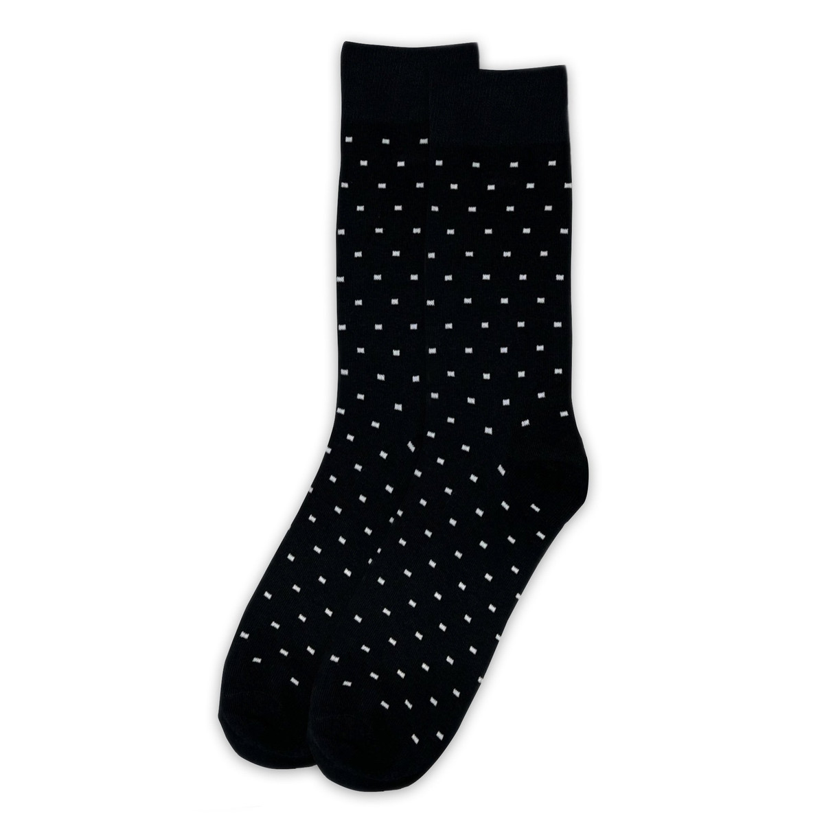 Men's Square Dots Crew Socks - Black