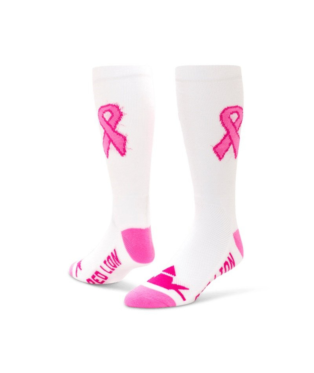 Cure Crew Sports Socks - White Pale Pink