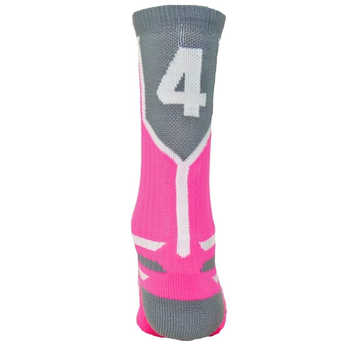 Prime Numbers Crew Sports Socks - (Single Sock) Neon Pink #4