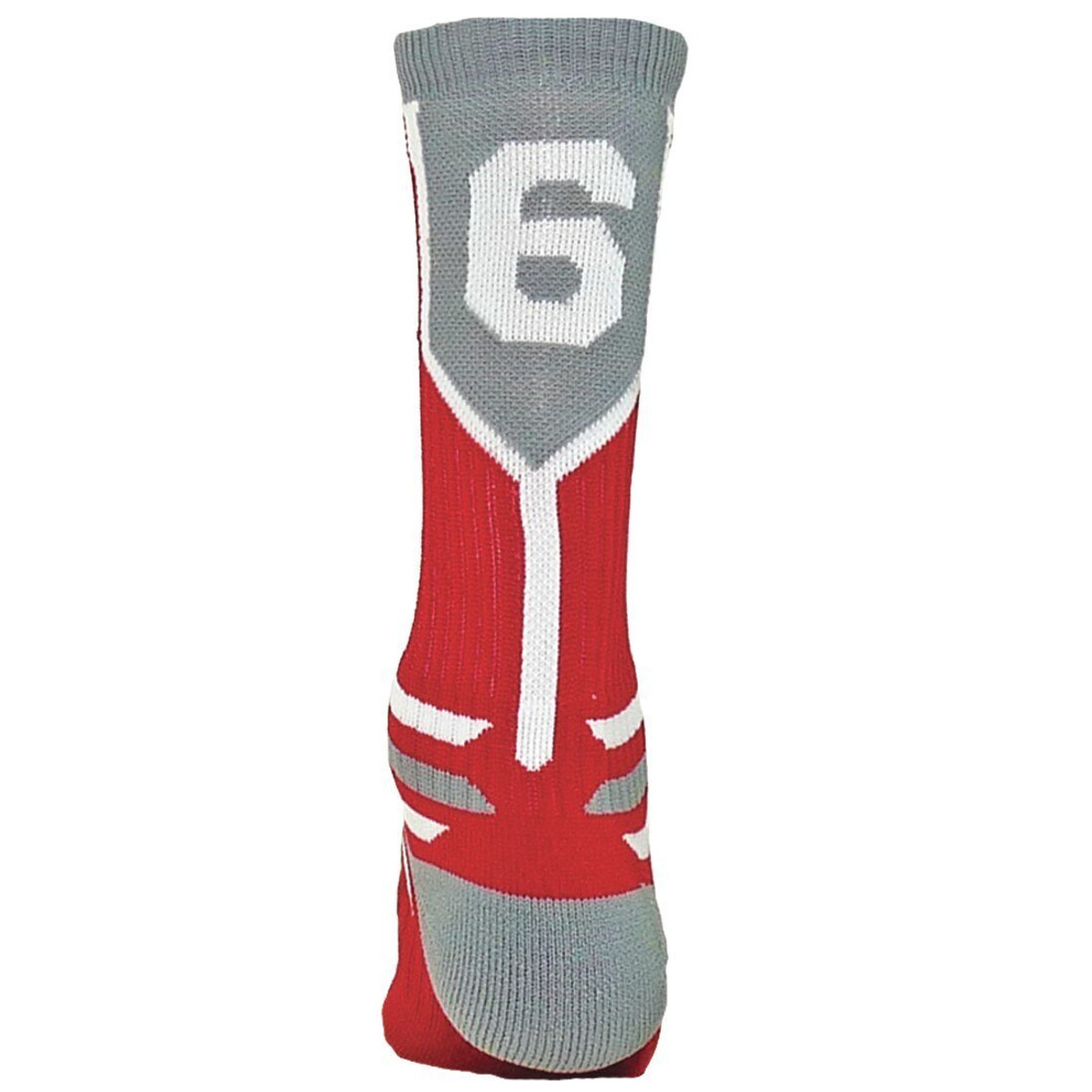 Prime Numbers Crew Sports Socks - (Single Sock) Red #6