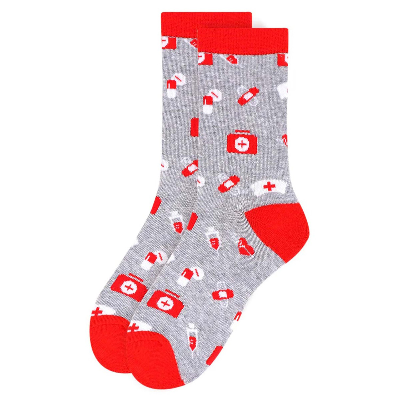 Pair of Women's Nurse Novelty Socks Gray