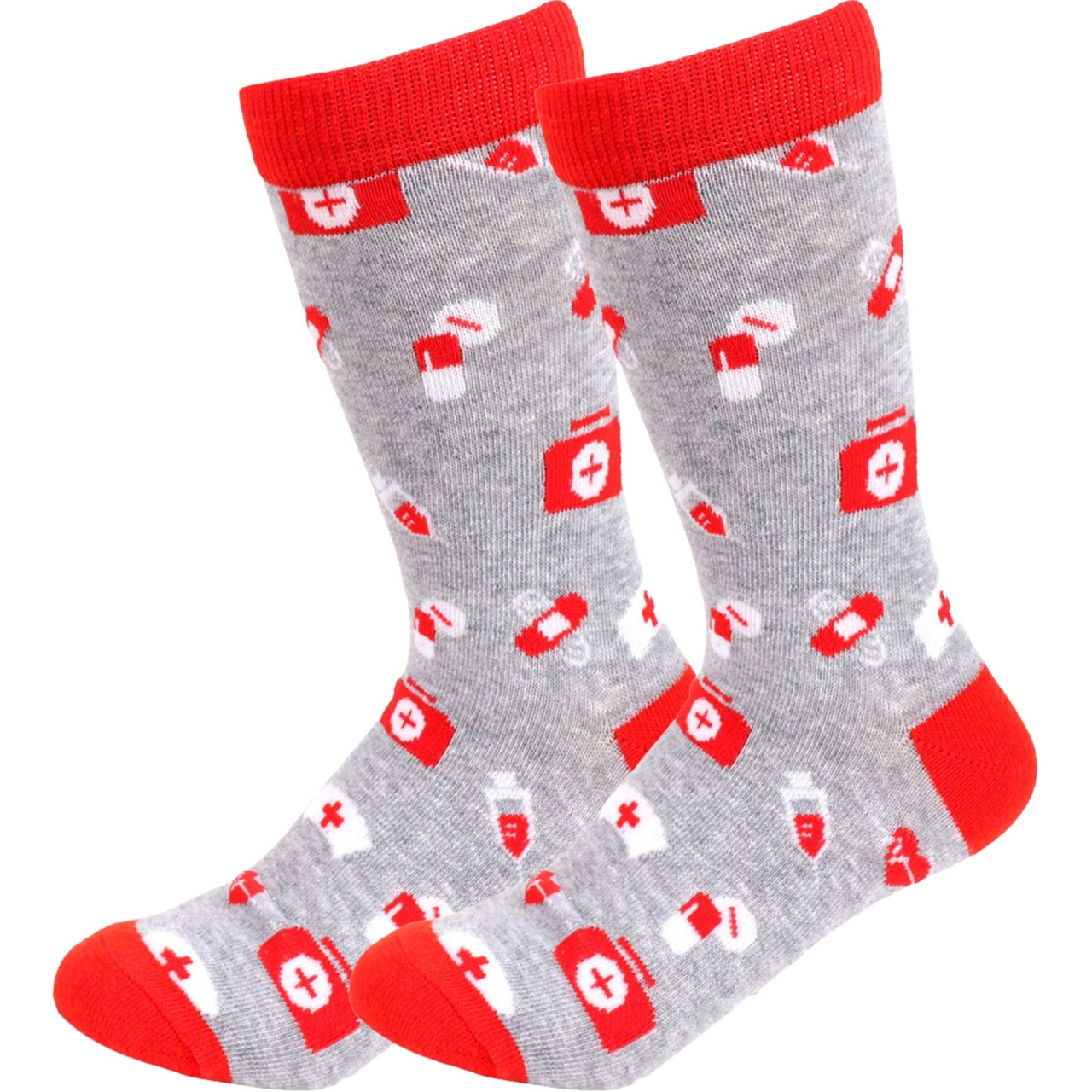 Pair of Women's Nurse Novelty Socks Gray