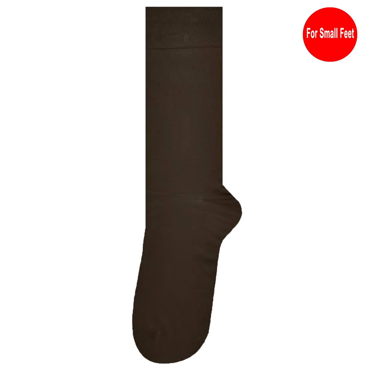 Men's Solid Small Size Dress Socks - Brown