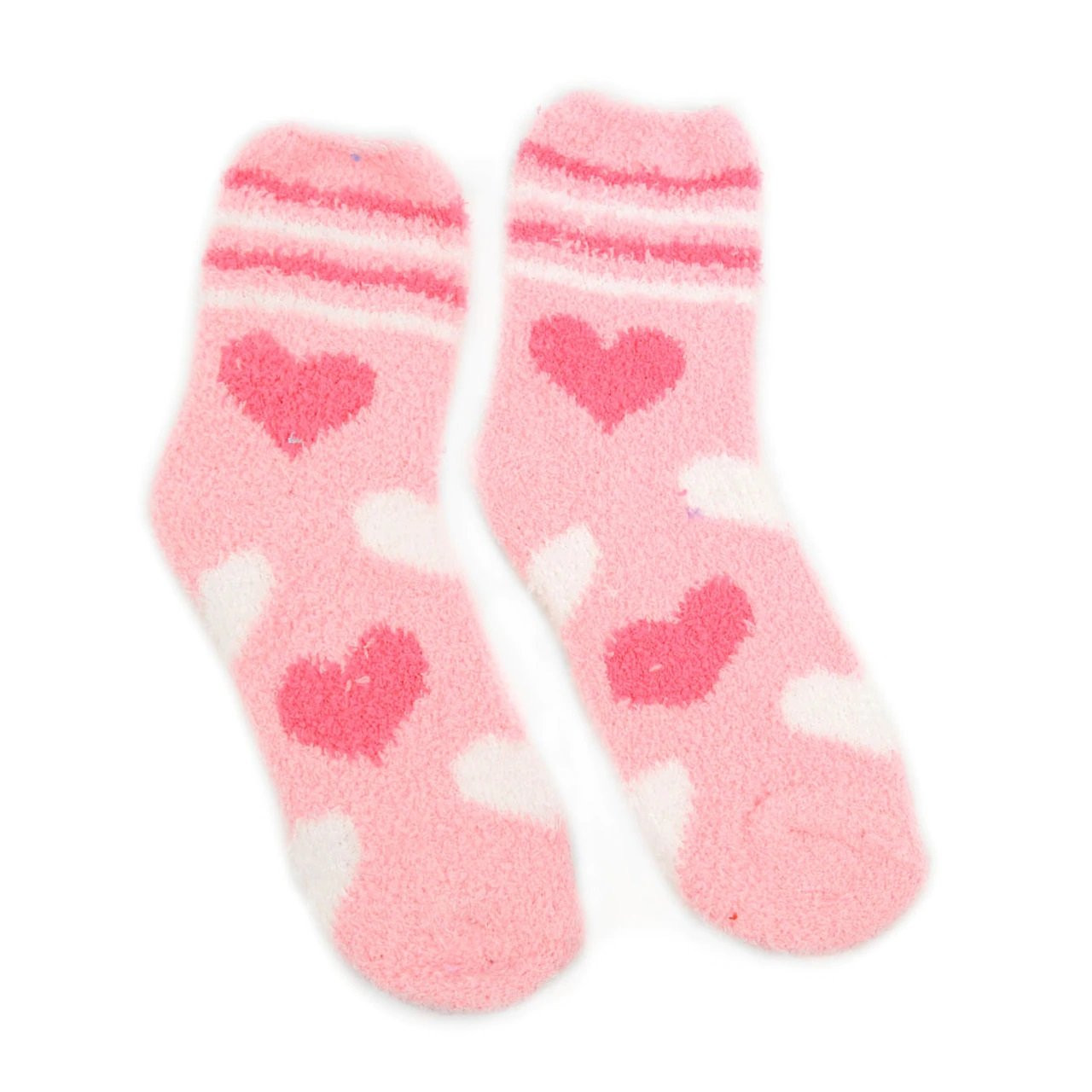 3 Pairs of Women's Valentine's Day Assorted Pack Heart Warm Fuzzy Socks ...