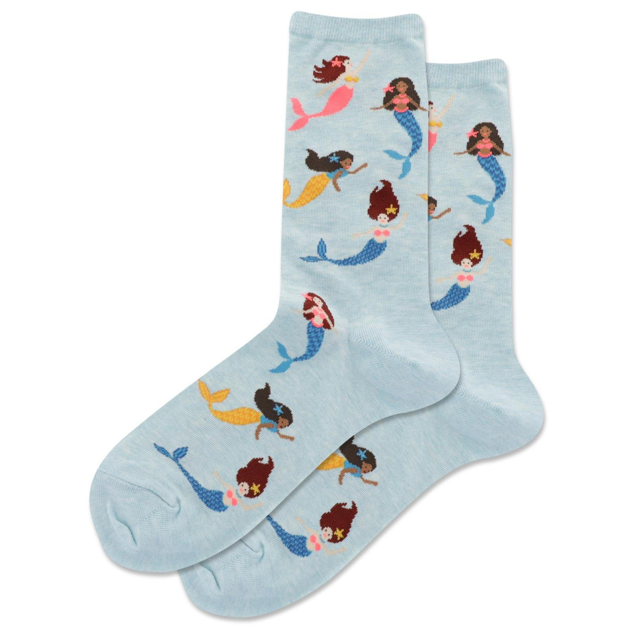 Women's Mermaid Crew Socks - Mint Melange - Absolute Socks