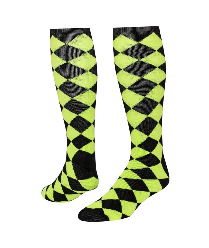 Jester Knee High Sports Socks - Black & Neon Green