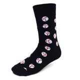 Men's Baseball Crew Novelty Socks - Black