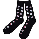 Men's Baseball Crew Novelty Socks - Black