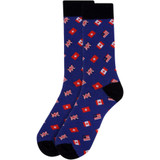 Men's Flags USA Canada UK Switzerland Pattern Crew Novelty Socks - Blue