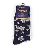 Men's Floral Wedding Crew Novelty Socks - Navy