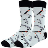 Pair of Men's Skateboard Crew Novelty Socks - Gray