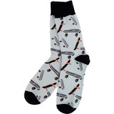 Pair of Men's Skateboard Crew Novelty Socks - Gray