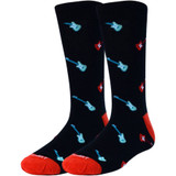 Men's Guitars Premium Crew Novelty Socks - Black