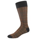 Men's Orange Mid-Calf Grid Socks