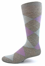 Men's Argyle Mid-Calf Dress Socks - Light Gray