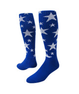 Stars Knee High Sports Socks - Royal Blue White