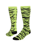 Safari Knee High Sports Socks - Neon Green Black