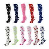 Paws Knee High Sports Socks - White Neon Green