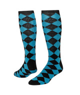 Jester Knee High Sports Socks - Black Turquoise