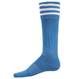 3 Stripe Striker Knee High Sports Socks - Light Blue White