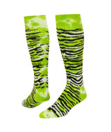 Tie Dye Tiger Knee High Sports Socks - Neon Green