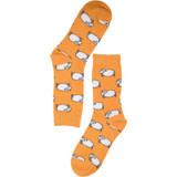 Women's Fluffy Jumping Sheep Pattern Crew Novelty Socks - Orange