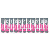 Prime Numbers Crew Sports Socks - (Single Sock) Neon Pink #0