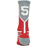 Prime Numbers Crew Sports Socks - (Single Sock) Red #5