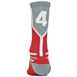 Prime Numbers Crew Sports Socks - (Single Sock) Red #4