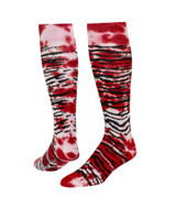 Tie Dye Tiger Knee High Sports Socks - Red