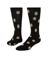 Dots Knee High Sports Sock - Black Vegas Gold Small