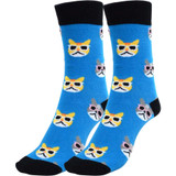 Women's Cool Cats in Sunglasses Pattern Crew Novelty Socks