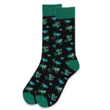 Pair of Men's Dancing Frog Crew Novelty Socks - Black