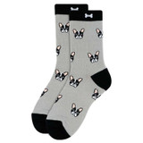 Women's French Bulldog Dog Novelty Socks - Gray