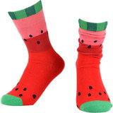 Women's Bite Into a Juicy Watermelon Juice Novelty Socks - Red
