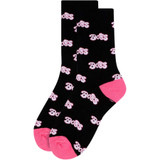 Women's Sassy You're the Boss Pattern Crew Socks - Black