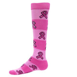 Pink Ribbon Rugby Stripe All Sport Socks - Small