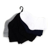 6 Pair Pack Infants' Solid Color Classic Comfy Socks - Black White Gray