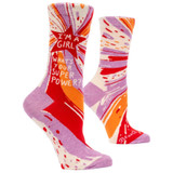 Women's I'm A Girl, What's Your Superpower? Crew Novelty Socks