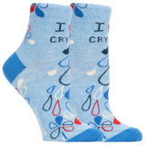 Women's I Heart Crying Ankle Novelty Socks