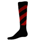 Tornado Knee High Sports Socks - Black Red - Medium