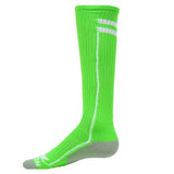 Men's Neon Green White Excel Knee High Sports Socks - Medium