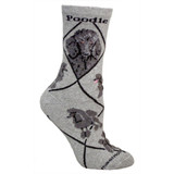 Men's Gray Poodle Argyle Crew Socks