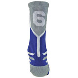 Prime Numbers Crew Sports Socks - (Single Sock) Royal Blue #6