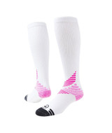 All Sport Knee High Performance Sports Socks - White Hot Pink